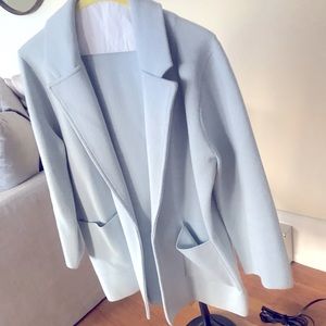 Baby blue JCrew blazer cardigan